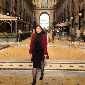 Dark Cherry red Zara coat, size M, bought in 2018. Used, minimal wear and tear.